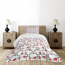 Geometric Hearts Bedspread Set