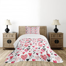Doodle Heart Designs Bedspread Set