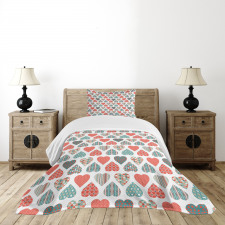 Retro Hearts Pattern Bedspread Set