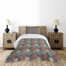 Colorful Foliage Leaves Bedspread Set