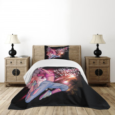 Break Dance Party Theme Bedspread Set