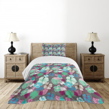 Hawaiian Blossom Plants Bedspread Set