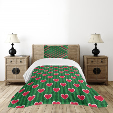 Love Pattern Bedspread Set