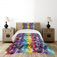 Diagonal Houndstooth Bedspread Set