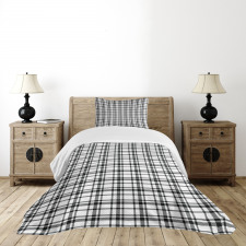Black and White Grid Bedspread Set