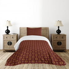 Dotted Flowers Pattern Bedspread Set