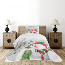 Snowy Woodland Holiday Bedspread Set