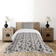 Gothic Style Rose Petals Bedspread Set