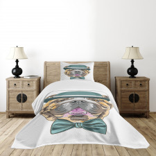 Dog in a Hat Bedspread Set