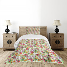 Watercolor Peony Bedspread Set