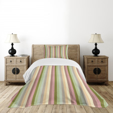 Pastel Colored Bands Bedspread Set