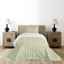 Green and Grey Shades Bedspread Set