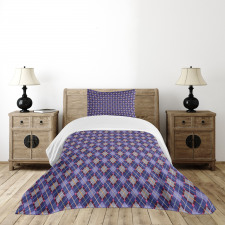 Rhombic Tartan Retro Bedspread Set