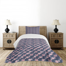 Pink Asters Romantic Bedspread Set