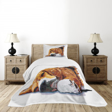 Sleeping Puppy Bedspread Set