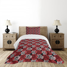 Digital Featured Rose Bedspread Set