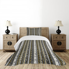 Retro Revival Line Art Bedspread Set