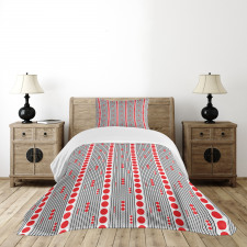 Black Stripes Circles Bedspread Set