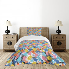 Exotic Foliage Stripes Bedspread Set