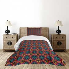 Tribal Foliage Leaves Bedspread Set