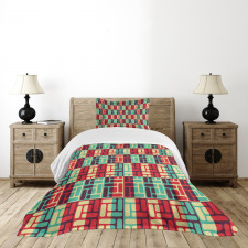 Colorful Squares Bedspread Set