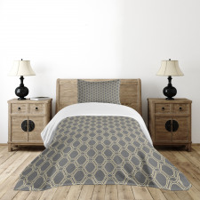 Oval Shapes Stripes Bedspread Set