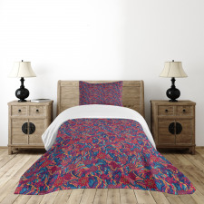 Blooms Swirled Stripes Bedspread Set