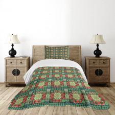 Colorful Azulejo Tiles Bedspread Set