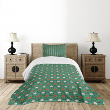 Ornate Spring Scene Bedspread Set