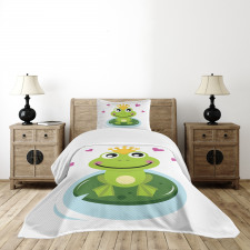 Cartoon Frog Prince Bedspread Set