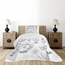 Teapots and Cups Bedspread Set