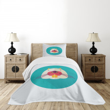 Cartoon Beaver Design Bedspread Set