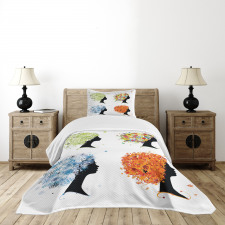 4 Season Woman Hair Bedspread Set