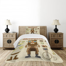 Hipster Gentleman Bedspread Set