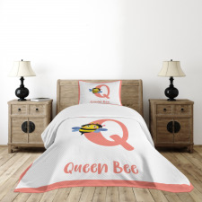 Cartoon Animal Letter Q Bedspread Set