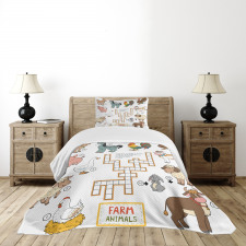 Crossword Farm Animal Bedspread Set