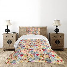 Bears Hearts Bedspread Set