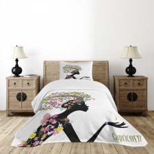 Floral Woman Bedspread Set