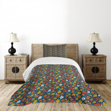 Doodle Leaves Nature Bedspread Set