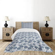 Pastel Colors with Leaves Bedspread Set