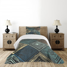 Retro Rhombus Pattern Bedspread Set