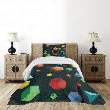 Platonic Shapes 3D Bedspread Set