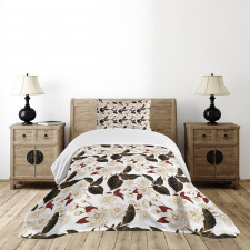 Chinese Plum Pattern Bedspread Set