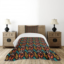 Notes and Headphones Bedspread Set