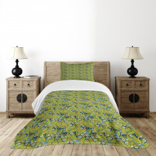 Large Leaves Jungle Bedspread Set