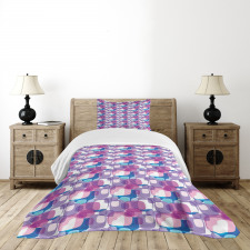 Pastel Colored Square Bedspread Set