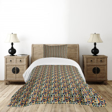 Geometric Colorful Stripe Bedspread Set