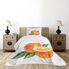 Watercolor Orange Art Bedspread Set
