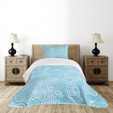 Sea Wave Swirls Bedspread Set