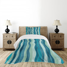 Grunge Wave Pattern Bedspread Set